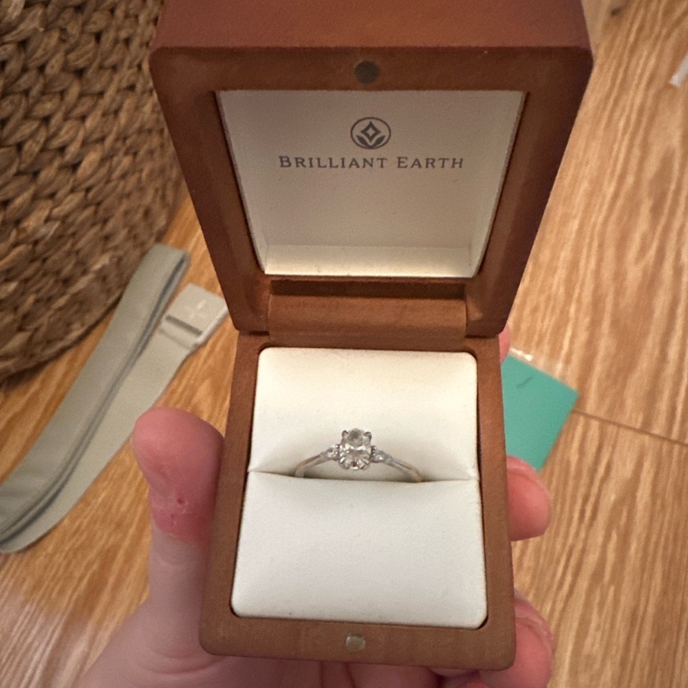Brilliant Earth Silver Diamond Ring